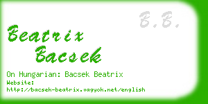 beatrix bacsek business card
